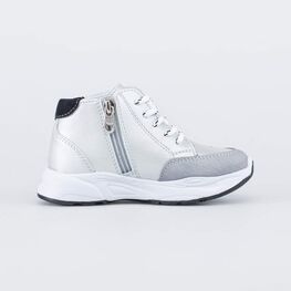 352353-22 Кожаные ботинки для девочки серебристый фото №2