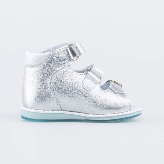 022135-22 Сандалии для девочки кожаные для девочки срб-бел фото №2