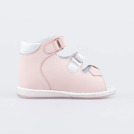 022135-21 Сандалии для девочки кожаные для девочки роз-бел фото №2