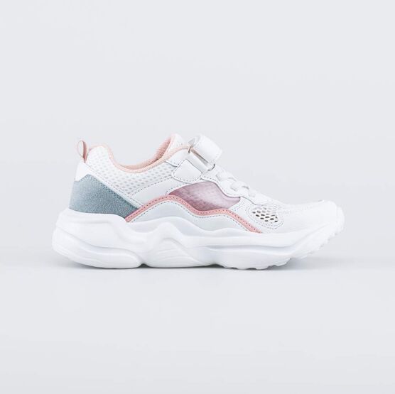 644350-13 Белые кроссовки с прозрачными вставками для девочки бел-роз фото №2