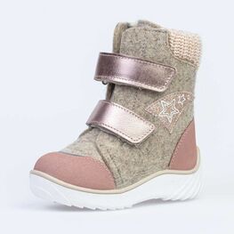 157005-43 Валенки на липучках Звездочка бежевый для девочки бежевый