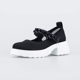 631149-72 Туфли из вязаного текстиля для девочки черный