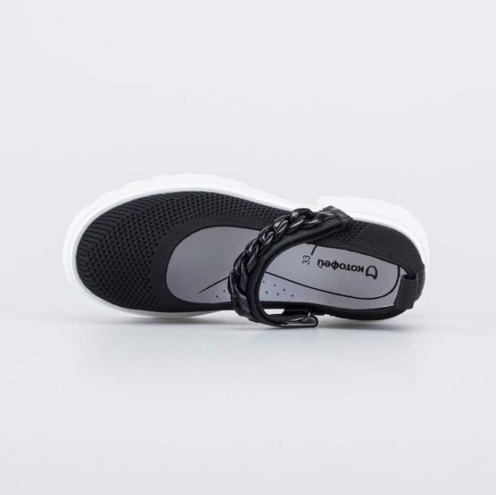 631149-72 Туфли из вязаного текстиля для девочки черный фото №4