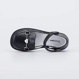 632360-21 Черные кожаные туфли в школу для девочки черный фото №4