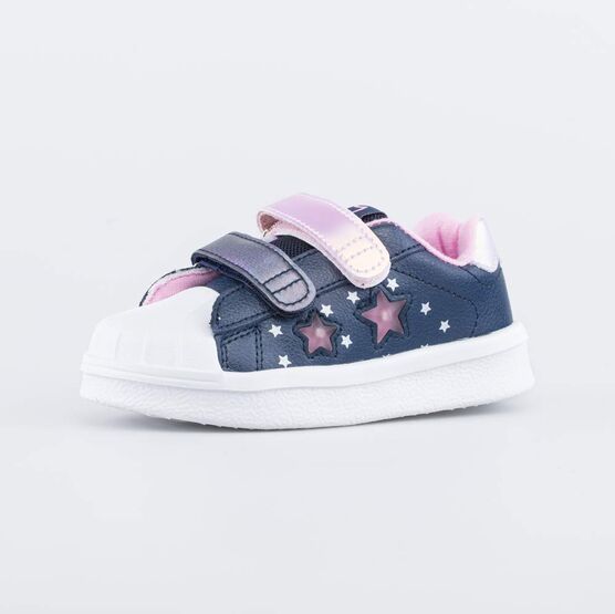 134016-72 Кожаные полуботинки с LED для девочки синий