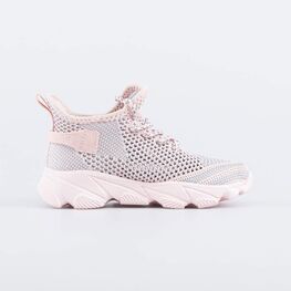 441020-11 Кроссовки из вязаного текстиля для девочки розовый фото №2