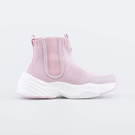 441023-11 Кроссовки-чулки из вязаного текстиля для девочки розовый фото №2