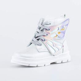 352354-22 Ботинки из натуральной кожи Крылья Феи для девочки серебристый