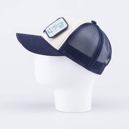 07709088-40 Кепка-бейсболка с сеткой для мальчика синий для мальчики синий + бежевый фото №3