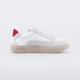 732435-11 Кожаные полуботинки-кеды для девочки для девочки белый,серый фото №2