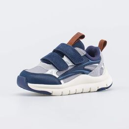 144302-12 Детские кроссовки Softshell для мальчики серый + синий