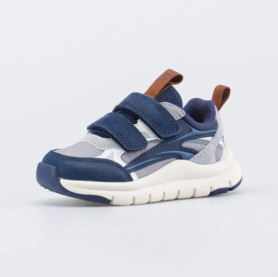 144302-12 Детские кроссовки Softshell для мальчики серый + синий