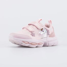 144303-11 Розовые кроссовки с LED и Softshell Единорог для девочки розовый