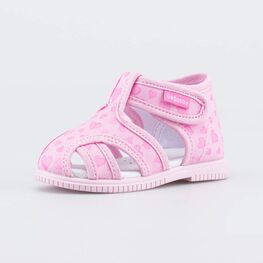 221191-71 Текстильная обувь для первых шагов Сердечки для девочки розовый