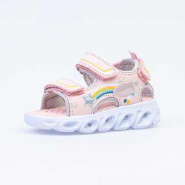 123013-12 Пляжная обувь с LED-подсветкой на подошве для девочки розовый