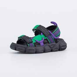 524077-17 Пляжные сандалии на липучках для мальчика для мальчики черный + фиолетовый