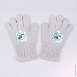 07822088-10 Перчатки однослойные серые для девочки серый