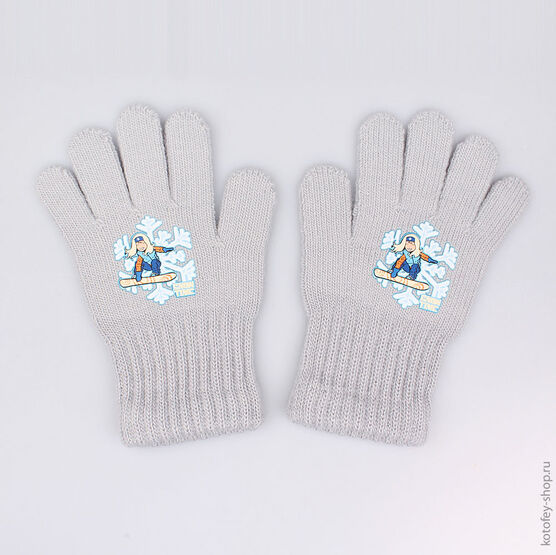 07822088-10 Перчатки однослойные серые для девочки серый