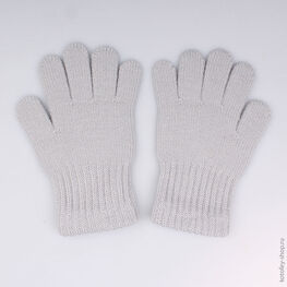 07822088-10 Перчатки однослойные серые для девочки серый фото №2
