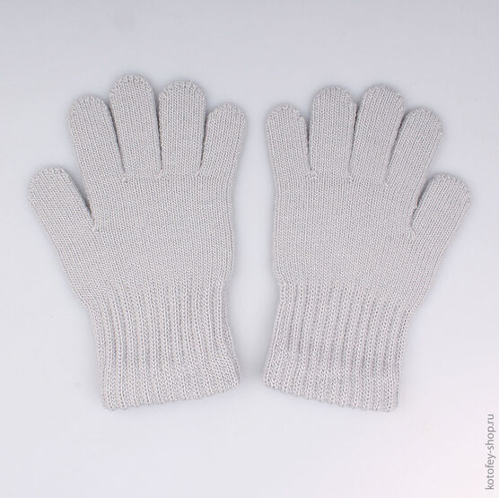 07822088-10 Перчатки однослойные серые для девочки серый фото №2