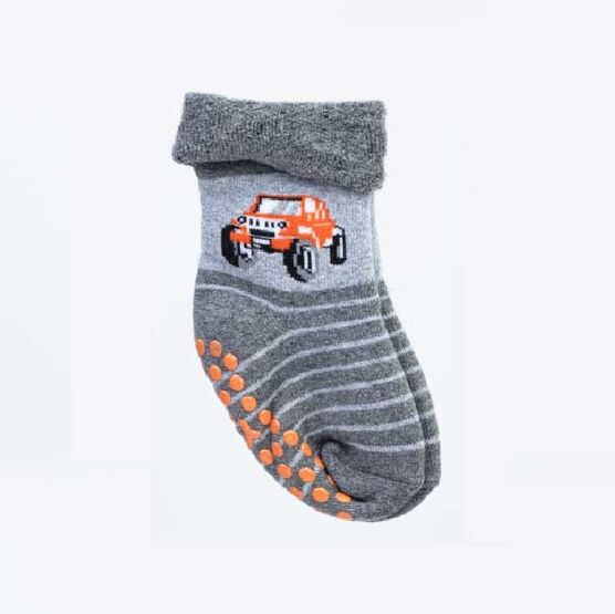 07742352-40 Носки детские с тормозами махровые джип для мальчики серый