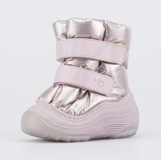 161002-44 Зимние сапожки-дутики для девочки для девочки золотистый