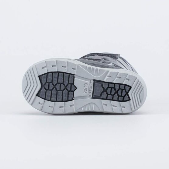 161002-45 Сапожки-дутики на липучках для девочки для мальчики серый фото №3