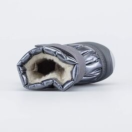 161002-45 Сапожки-дутики на липучках для девочки для мальчики серый фото №4