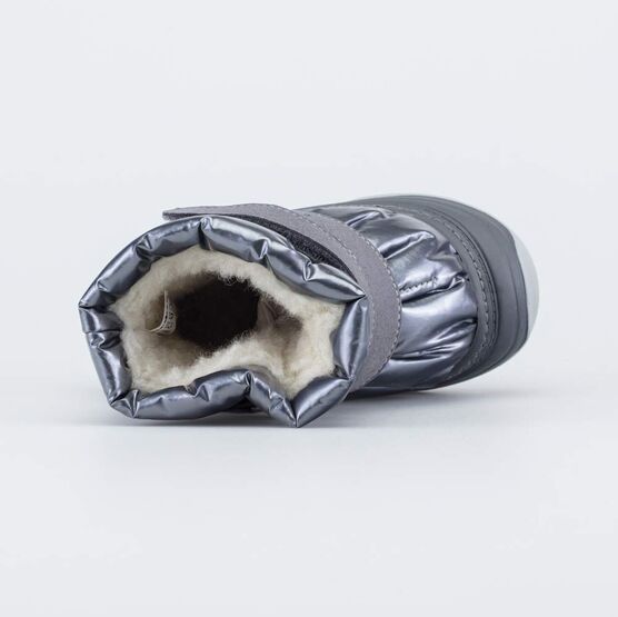 161002-45 Сапожки-дутики на липучках для девочки для мальчики серый фото №4