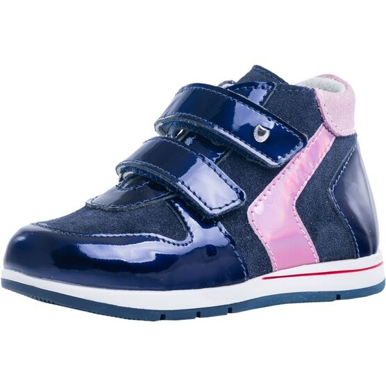 352165-25 Ботинки для девочки син-роз