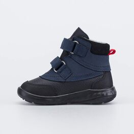 152391-32 Кожаные утепленные ботинки Смайл для мальчики синий + красный фото №2