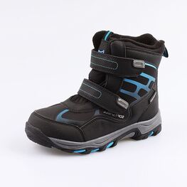 654943-45 Мембранные ботинки для мальчики чер-син