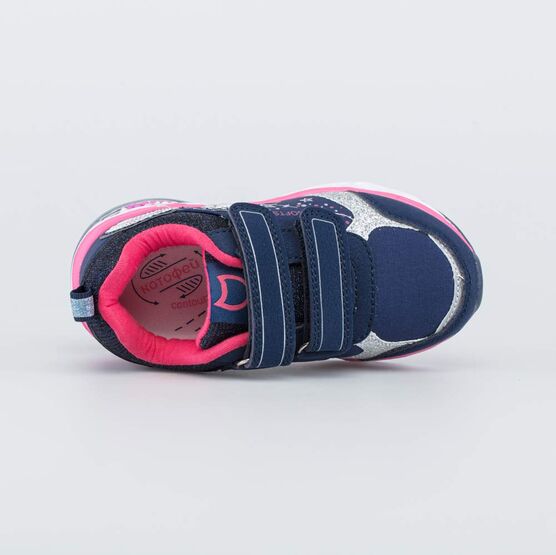 344316-73 Всепогодные кроссовки с LED подсветкой и блестками для девочки синий фото №4