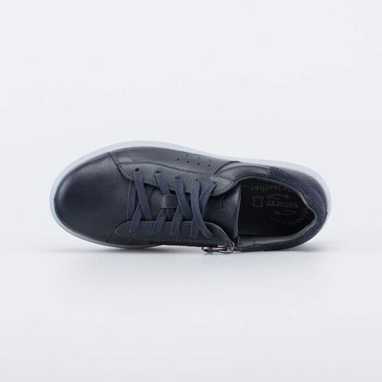 532263-22 Синие кожаные полуботинки для мальчики синий фото №4