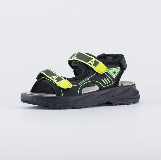 624033-21 Кожаные сандалии на липучках для мальчики черный