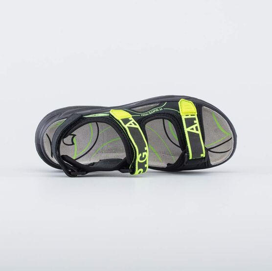 624033-21 Кожаные сандалии на липучках для мальчики черный фото №4