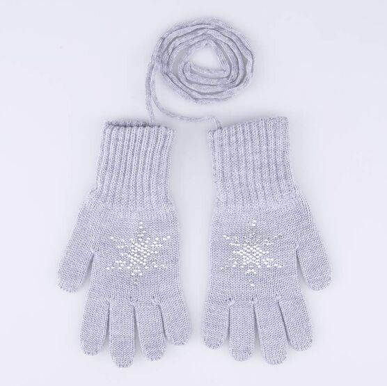 07821241-40 Перчатки детские Снежинка светло-серый для девочки св.серый