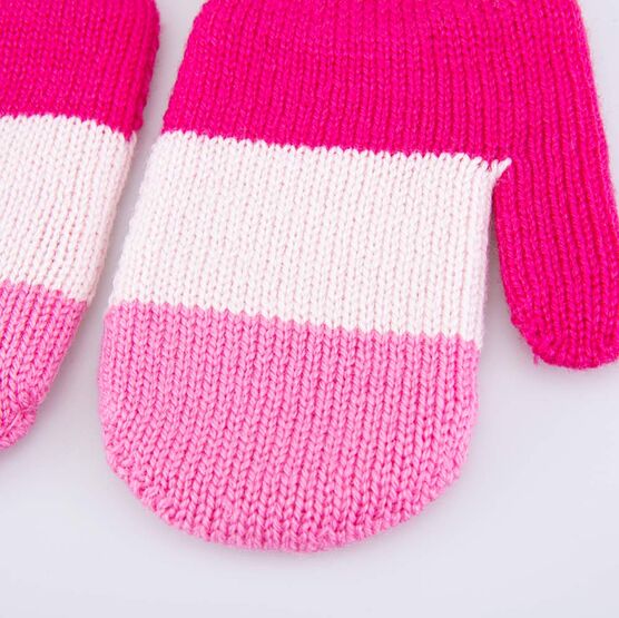 07821254-40 Теплые варежки из шерсти мериноса розовый для девочки розовый фото №2