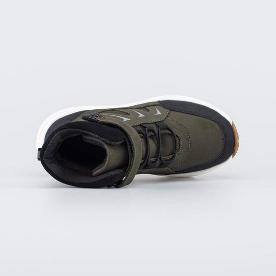 652232-52 Зимние ботинки для мальчика подростковые для мальчики оливковый + черный фото №4