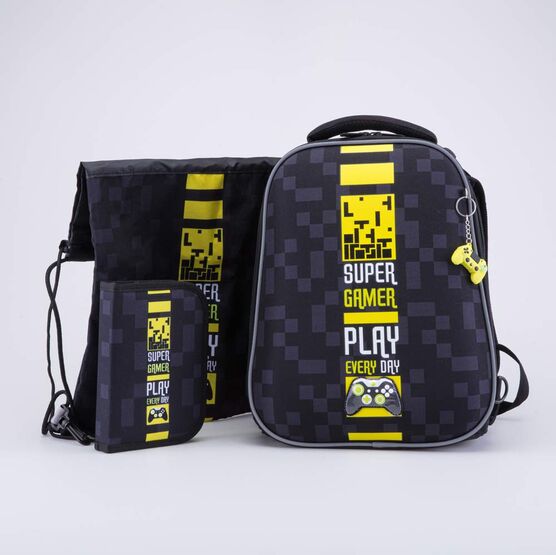 02717333-40 Школьный набор Рюкзак Мешок Пенал (11+) для мальчики чер-жел