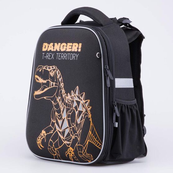 02717334-40 Школьный рюкзак Ти-рекс (11+) КК для мальчики черный + оранжевый фото №2