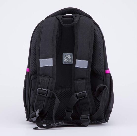 02804380-40 Рюкзак школьный Леопард КК для девочки черный + розовый фото №3