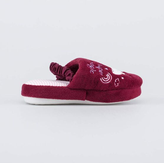 331290-12 Домашние тапочки Единорог Супергерой для девочки бордовый фото №2