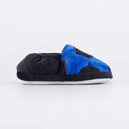 331291-12 Домашние тапочки с задником Футбольный мяч для мальчики черный + синий фото №2
