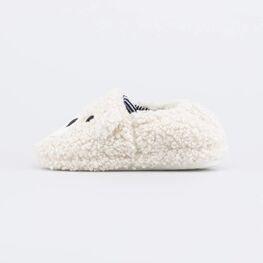 331306-11 Пушистые тапочки Белый Мишка для мальчики бежевый фото №2