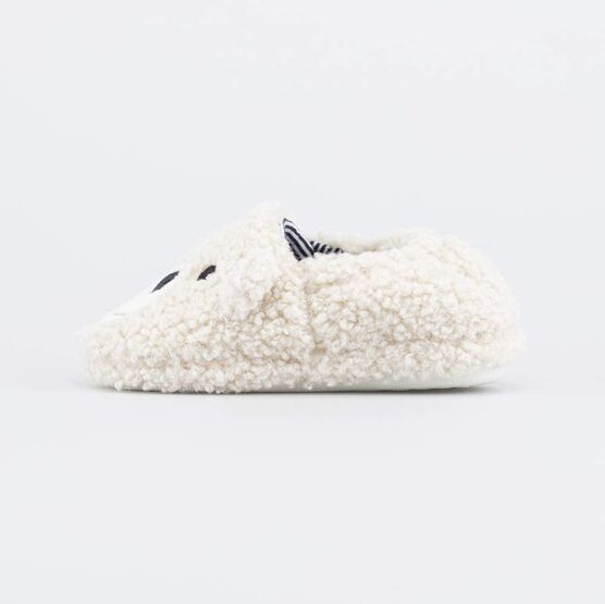 331306-11 Пушистые тапочки Белый Мишка для мальчики бежевый фото №2