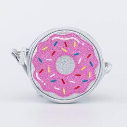 02802213-40 Cумка детская Пончик серебристый для девочки роз-сер