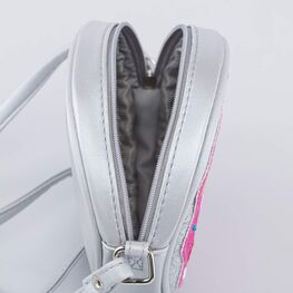 02802213-40 Cумка детская Пончик серебристый для девочки роз-сер фото №4