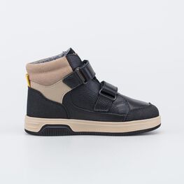 352435-32 Утепленные демисезонные ботинки-кеды для мальчики черный,бежевый фото №2