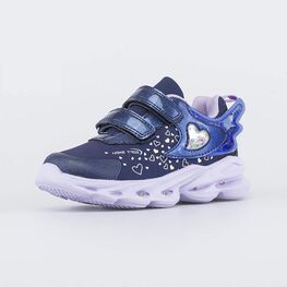 544212-71 Синие кроссовки с LED и Softshell для девочки синий